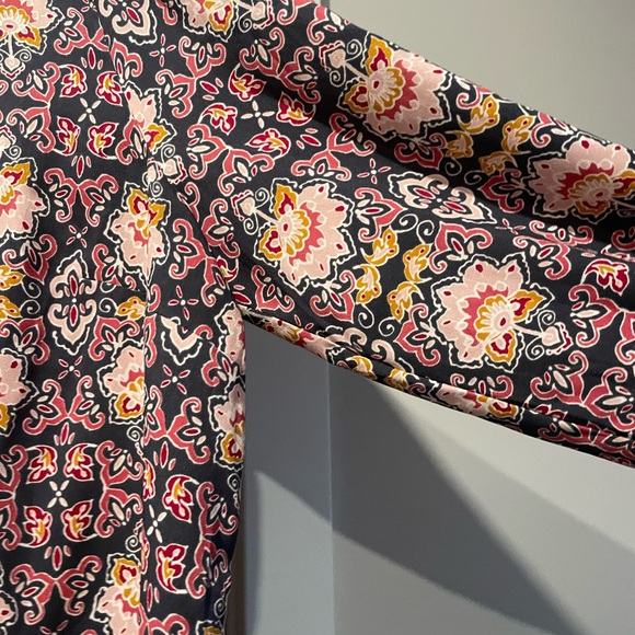 LOFT Pink and Blue Long Sleeve Sheath Dress - Picture 3 of 5